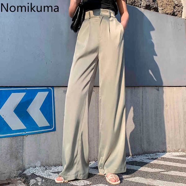 nomikuma high waist satin suit pants women solid color casual full length trousers female chic straight loose pantalones 210514, Black;white
nomikuma high waist satin suit pants women solid color casual full length trousers female chic straight loose pantalones 210514, Black;white