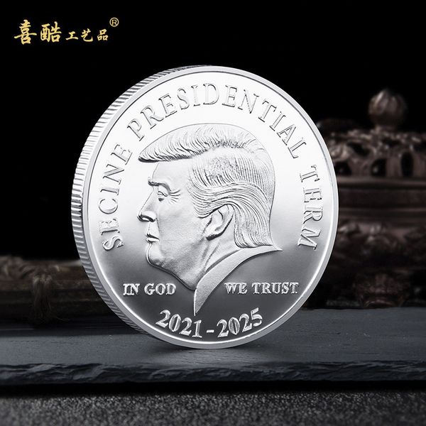 souvenir us president trump memorial silver coin color foreign commemorative medal 
souvenir us president trump memorial silver coin color foreign commemorative medal