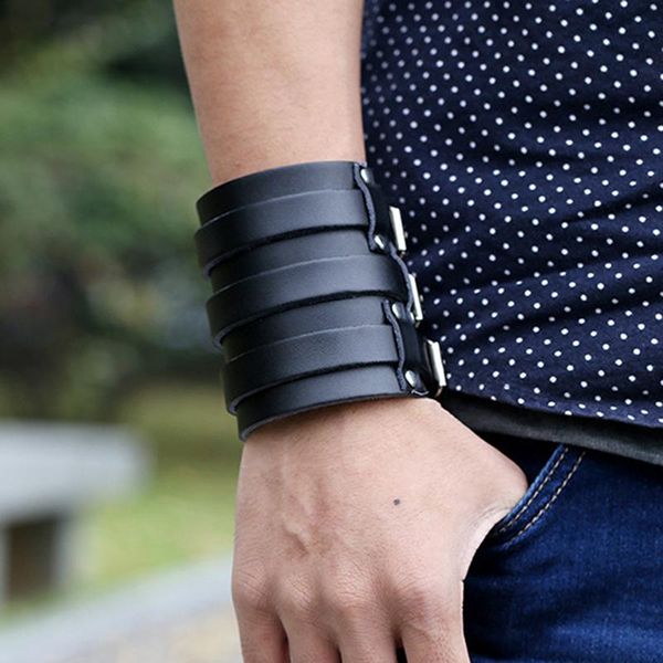 other bracelets fashion punk wide bracelet cuff black simple biker wristbands retro big leather belt bangle for adult, Golden;silver
other bracelets fashion punk wide bracelet cuff black simple biker wristbands retro big leather belt bangle for adult, Golden;silver