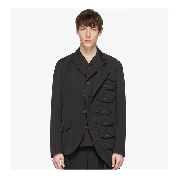 men's suits & blazers fall lapel solid color irregular multi-pocket deconstruction design casual suit asymmetric loose wear, White;black
men's suits & blazers fall lapel solid color irregular multi-pocket deconstruction design casual suit asymmetric loose wear, White;black