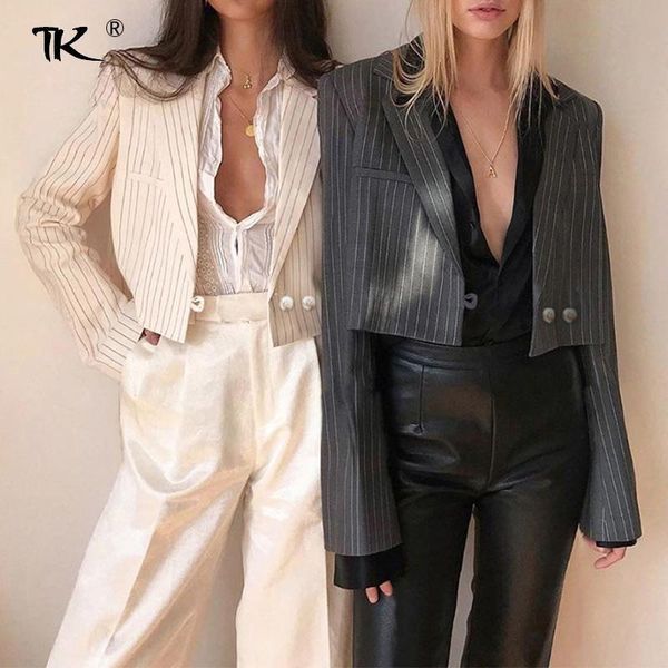 women's suits & blazers women cropped notched single button striped long sleeve blazer ins casual autumn fashion female streetwear 202, White;black
women's suits & blazers women cropped notched single button striped long sleeve blazer ins casual autumn fashion female streetwear 202, White;black
