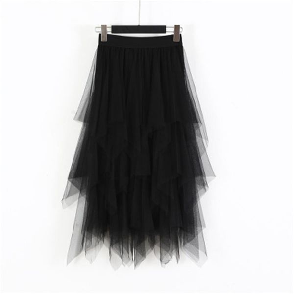 spring fashion fluffy lady skirt irregular mesh skirts women long pleated elastic high waist clothing, Black
spring fashion fluffy lady skirt irregular mesh skirts women long pleated elastic high waist clothing, Black