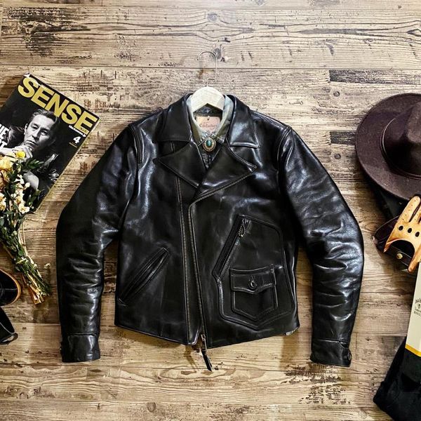 men's leather & faux blockbuster tea core horsehide d pocket retro suspension locomotive brief paragraph jackets for men, Black
men's leather & faux blockbuster tea core horsehide d pocket retro suspension locomotive brief paragraph jackets for men, Black