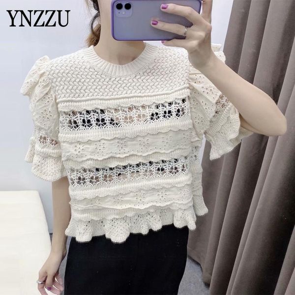 women's sweaters women elegant hollow out solid knitted sweater fashion o neck short sleeve pullovers chic lace femme ynzzu yt870, White;black
women's sweaters women elegant hollow out solid knitted sweater fashion o neck short sleeve pullovers chic lace femme ynzzu yt870, White;black