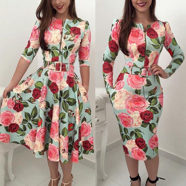 casual dresses fashion women dress floral o neck long sleeve high waist zipper ladies party clubwear femme clothes autumn, Black;gray
casual dresses fashion women dress floral o neck long sleeve high waist zipper ladies party clubwear femme clothes autumn, Black;gray