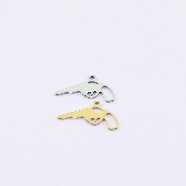 charms 10pcs 25*10mm wholesell stainless steel pretty gun pendant diy necklace earrings bracelets unfading colorless 2 colors, Bronze;silver
charms 10pcs 25*10mm wholesell stainless steel pretty gun pendant diy necklace earrings bracelets unfading colorless 2 colors, Bronze;silver