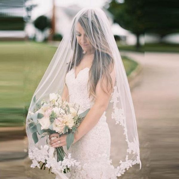 bridal veils one layer lace edge white ivory cathedral wedding veil with comb long bride voile mariage accessories 2021, Black
bridal veils one layer lace edge white ivory cathedral wedding veil with comb long bride voile mariage accessories 2021, Black