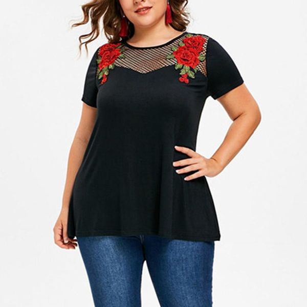 plus size t-shirt black t-shirts women y2k clothes short sleeve hollow out tee round neck lace mesh splicing #g3
plus size t-shirt black t-shirts women y2k clothes short sleeve hollow out tee round neck lace mesh splicing #g3