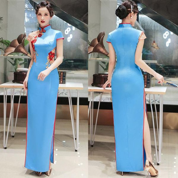 ethnic clothing cheongsam flower applique qipao mandarin collar evening party dress satin lady traditional large size 3xl 4xl 5xl vesti, Red
ethnic clothing cheongsam flower applique qipao mandarin collar evening party dress satin lady traditional large size 3xl 4xl 5xl vesti, Red