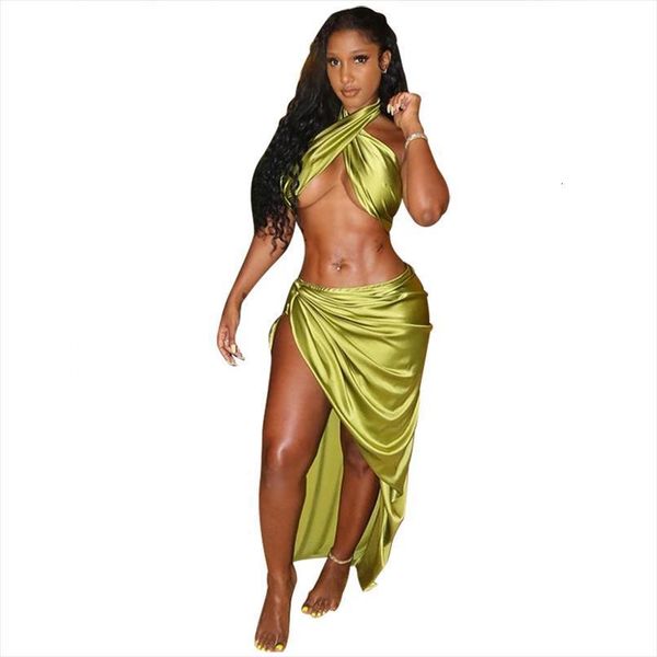 satin summer beach skirts sets women tracksuits green sleeveless tank slit ruched bottoms party birthday two piece outfits, Gray
satin summer beach skirts sets women tracksuits green sleeveless tank slit ruched bottoms party birthday two piece outfits, Gray