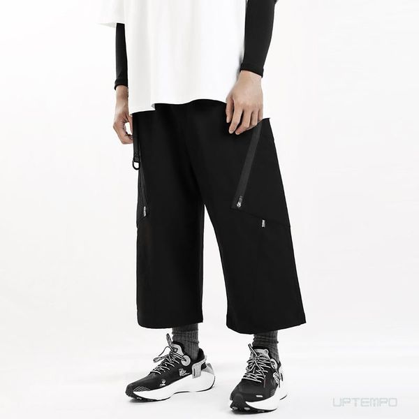 men's pants whyworks 21ss wide capris big side pockets techwear japanese style streetwear, Black
men's pants whyworks 21ss wide capris big side pockets techwear japanese style streetwear, Black