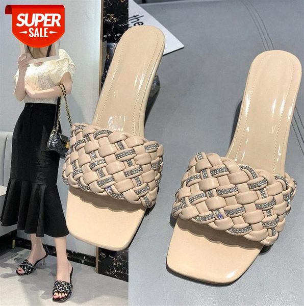high-heeled slippers women rhinestone woven outer wear fashion ladies shoes one-line korean version #ye3g, Black
high-heeled slippers women rhinestone woven outer wear fashion ladies shoes one-line korean version #ye3g, Black