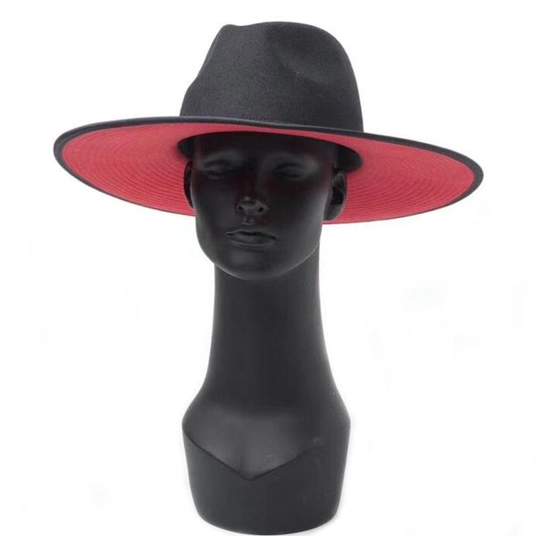 wide brim hats women fashion black wool fedora female elegant red lining 12cm formal felt jazz hat magazine cover cap, Blue;gray
wide brim hats women fashion black wool fedora female elegant red lining 12cm formal felt jazz hat magazine cover cap, Blue;gray