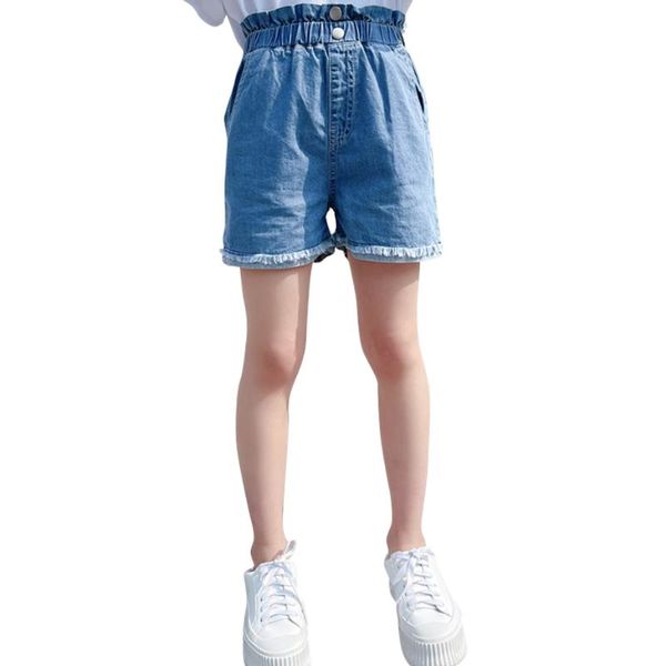 jeans for girls ripped girl short child high waist trousers children summer children's clothing 6 8 10 12 14, Blue 
jeans for girls ripped girl short child high waist trousers children summer children's clothing 6 8 10 12 14, Blue