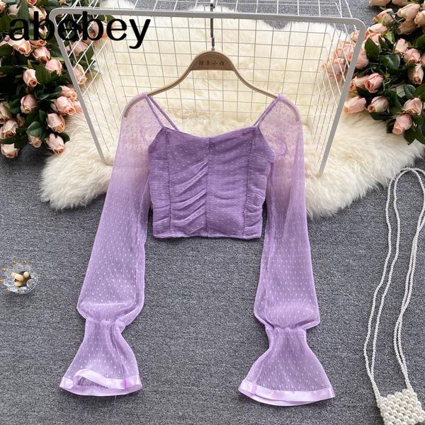 women's blouses & shirts women fashion korean blouse mesh long sleeve square collar slim summer elastic ruched streetwear short, White
women's blouses & shirts women fashion korean blouse mesh long sleeve square collar slim summer elastic ruched streetwear short, White