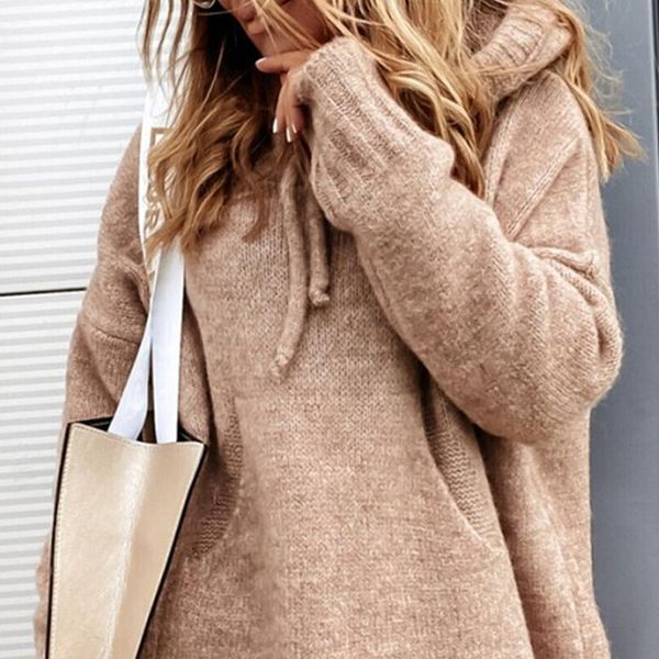 women's sweaters women clothing sweater solid winter warm long sleeve drawstring hooded jumper fashion casual pocket loose knitted pul, White;black
women's sweaters women clothing sweater solid winter warm long sleeve drawstring hooded jumper fashion casual pocket loose knitted pul, White;black