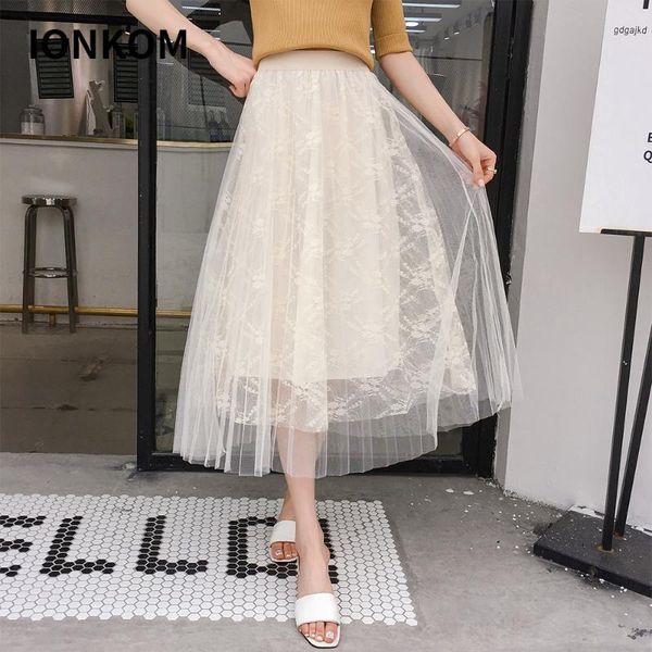 skirts ionkom office lady mesh midi skirt elegant lace elastic high waist pleated tulle women spring autumn workwear, Black
skirts ionkom office lady mesh midi skirt elegant lace elastic high waist pleated tulle women spring autumn workwear, Black