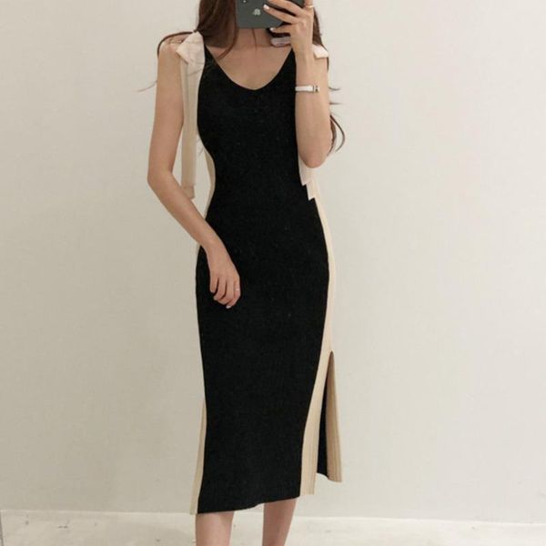 casual dresses shoulder strap sleeveless bowknot slim-fit knitted long dress women elegant streetwear clothes z839, Black;gray
casual dresses shoulder strap sleeveless bowknot slim-fit knitted long dress women elegant streetwear clothes z839, Black;gray