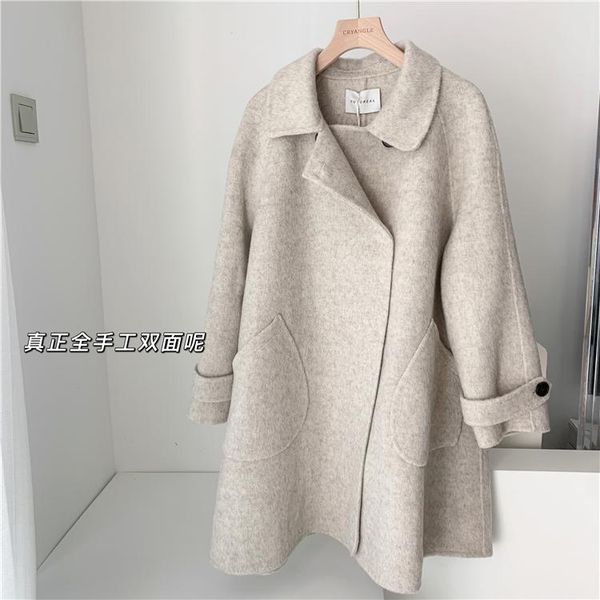 women's wool & blends winter elegant woolen jacket long loose coat xmas sale, Black
women's wool & blends winter elegant woolen jacket long loose coat xmas sale, Black