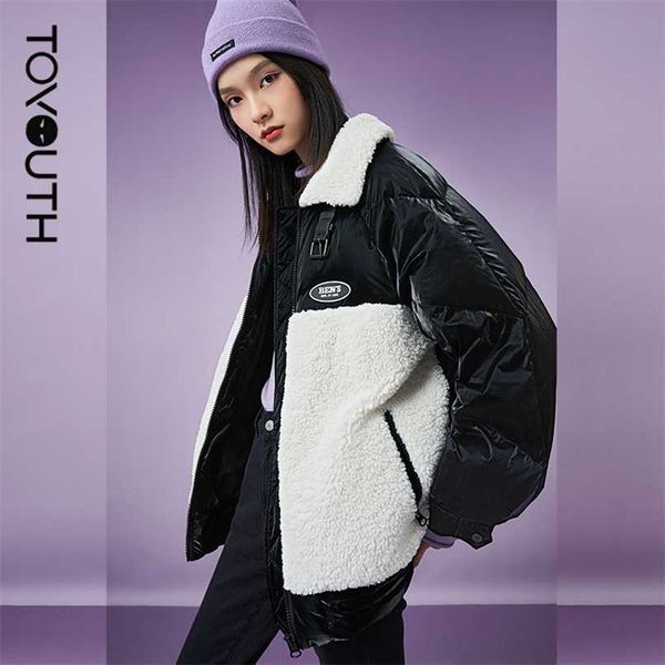 toyouth women down jacket winter thick polo collar warm outwear 90% white duck lamb wool stitching casual chic coats 211216, Black
toyouth women down jacket winter thick polo collar warm outwear 90% white duck lamb wool stitching casual chic coats 211216, Black