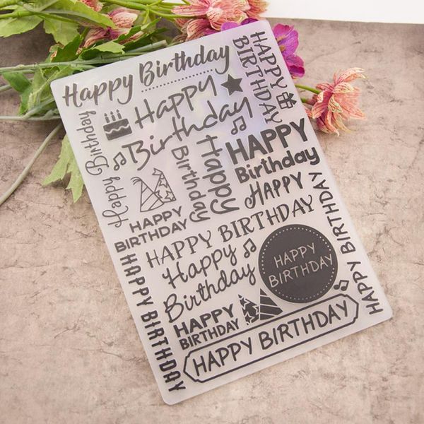 craft tools 1pc template plastic embossing folders happy birthday diy po scrapbooking card making scrapbook decoration stencils
craft tools 1pc template plastic embossing folders happy birthday diy po scrapbooking card making scrapbook decoration stencils