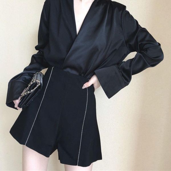 women's shorts women summer daily simple office ladies ulzzang chic high waist trouser all-match leisure vintage tender soft clothing, White;black
women's shorts women summer daily simple office ladies ulzzang chic high waist trouser all-match leisure vintage tender soft clothing, White;black