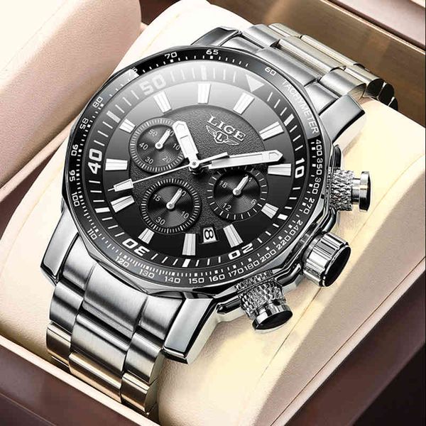 2021 lige brand luxury mens watches full steel male military sport waterproof men quartz clock relogio masculino, Silver
2021 lige brand luxury mens watches full steel male military sport waterproof men quartz clock relogio masculino, Silver