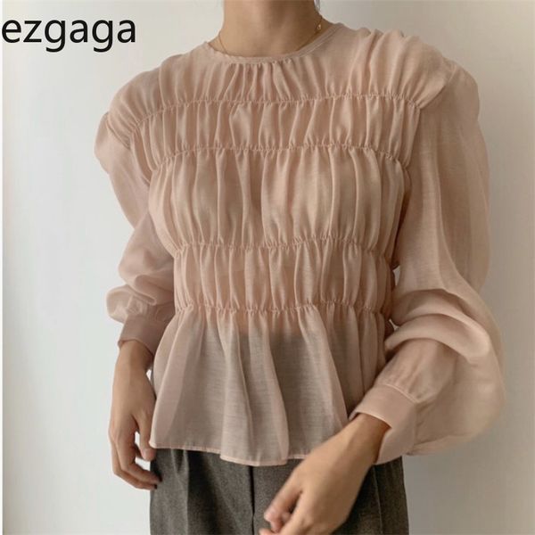 ezgaga women blouse long puff sleeve sweet pleated slim chic spring female shirts korean sweet casual blusas 210430, White
ezgaga women blouse long puff sleeve sweet pleated slim chic spring female shirts korean sweet casual blusas 210430, White