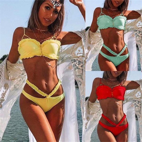 women's swimwear swimsuit 2021 lace women hard bikini set push up strip bathing suit swimming wear brazilian female bandeau ruffle biqu, White;black
women's swimwear swimsuit 2021 lace women hard bikini set push up strip bathing suit swimming wear brazilian female bandeau ruffle biqu, White;black