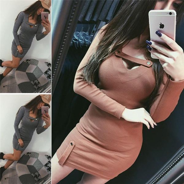 fashion casual slim solid women bodycon long sleeve mini dress ladies party evening summer spring pullover clothes dresses, Black;gray
fashion casual slim solid women bodycon long sleeve mini dress ladies party evening summer spring pullover clothes dresses, Black;gray