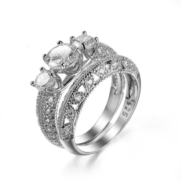 creative 925 female hand ring zircon jewelry inlaid with, Slivery;golden 
creative 925 female hand ring zircon jewelry inlaid with, Slivery;golden