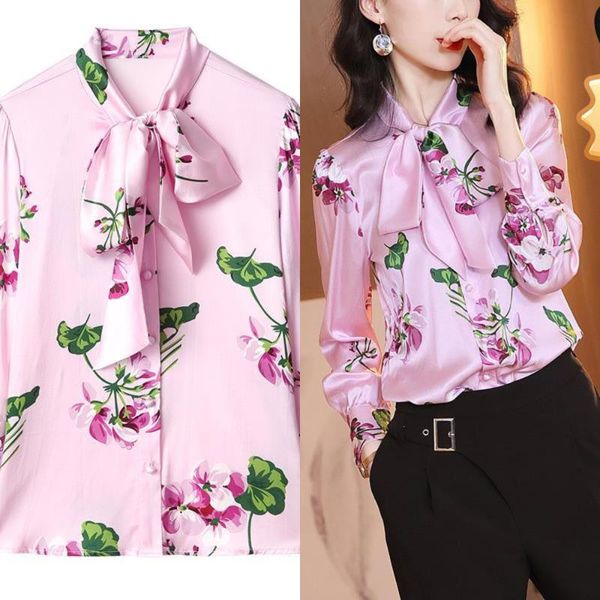 spring women fashion turn down collar blouses ladies print casual silk bow style size shirts women's &, White
spring women fashion turn down collar blouses ladies print casual silk bow style size shirts women's &, White
