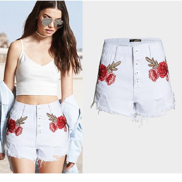 arrival summer style female fashion embroidery floral high waist night club denim shorts women's jeans, Blue
arrival summer style female fashion embroidery floral high waist night club denim shorts women's jeans, Blue