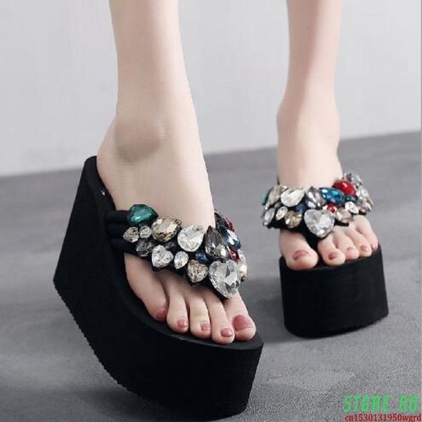 slippers rhinestone super high heels clip toe women flip flops 6 cm 8 11 platform wedge heel crystal beach 20211225, Black
slippers rhinestone super high heels clip toe women flip flops 6 cm 8 11 platform wedge heel crystal beach 20211225, Black