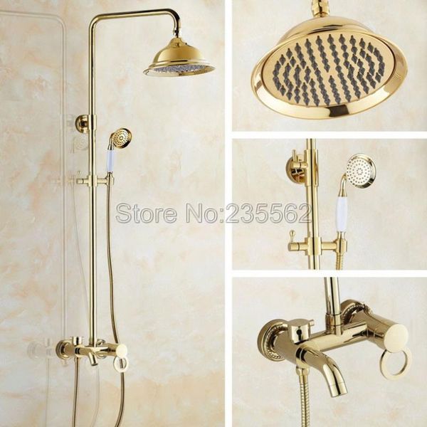 gold color brass bathroom shower rainfall style faucet set single handle mixer tap with ceramic handheld spray lgf413 sets
gold color brass bathroom shower rainfall style faucet set single handle mixer tap with ceramic handheld spray lgf413 sets