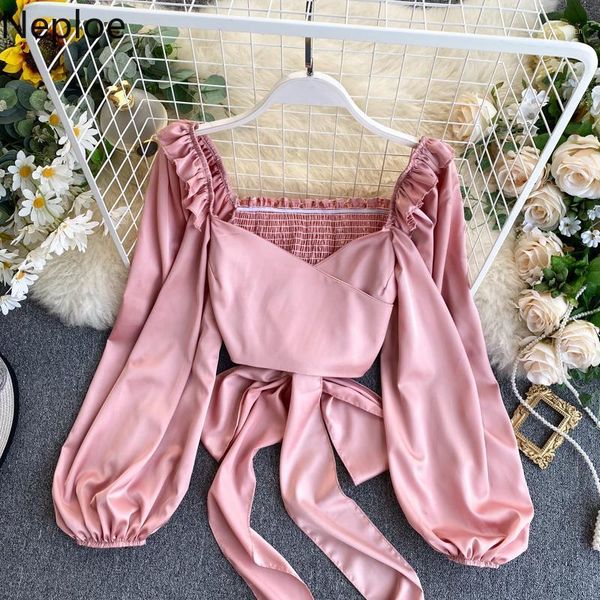 women's blouses & shirts neploe square collar women blouse spring 2021 french lantern sleeve fashion drawstring slim waist female blusa, White
women's blouses & shirts neploe square collar women blouse spring 2021 french lantern sleeve fashion drawstring slim waist female blusa, White