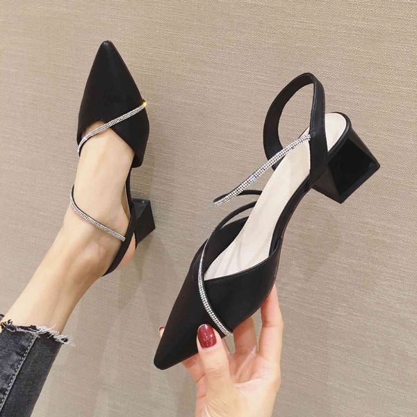 sandals baotou sandals women's summer middle heel versatile fairy pointed thick high s diamond fashion shoes ocs4, Black
sandals baotou sandals women's summer middle heel versatile fairy pointed thick high s diamond fashion shoes ocs4, Black
