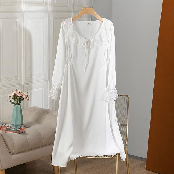 women's sleepwear white satin nightgown long sleeve sleep dress lace patchwork nightdress casual silky night full slip home, Black;red
women's sleepwear white satin nightgown long sleeve sleep dress lace patchwork nightdress casual silky night full slip home, Black;red