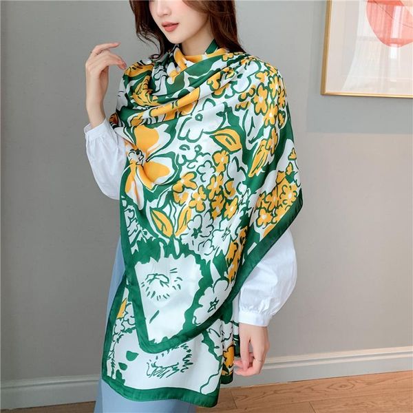 scarves 180*90cm silk scarf women print floral pashmina shawl and wrap muslim headscarves hijab bandana 2021 hand bag accessories, Blue;gray
scarves 180*90cm silk scarf women print floral pashmina shawl and wrap muslim headscarves hijab bandana 2021 hand bag accessories, Blue;gray