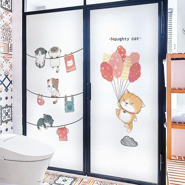 window stickers cartoon frosted film anti-peep glass for home kitchen bathroom toilet door opaque cute cat
window stickers cartoon frosted film anti-peep glass for home kitchen bathroom toilet door opaque cute cat