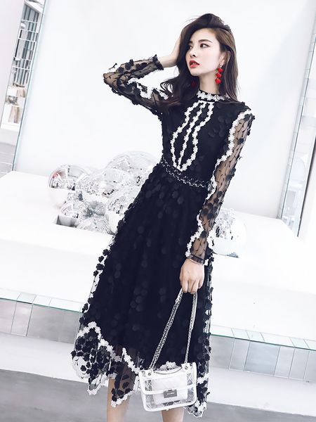dresses princess women's spring summer party ladies hand made flower deco long sleeve big swing lace mesh vestidos xl, Black;gray
dresses princess women's spring summer party ladies hand made flower deco long sleeve big swing lace mesh vestidos xl, Black;gray