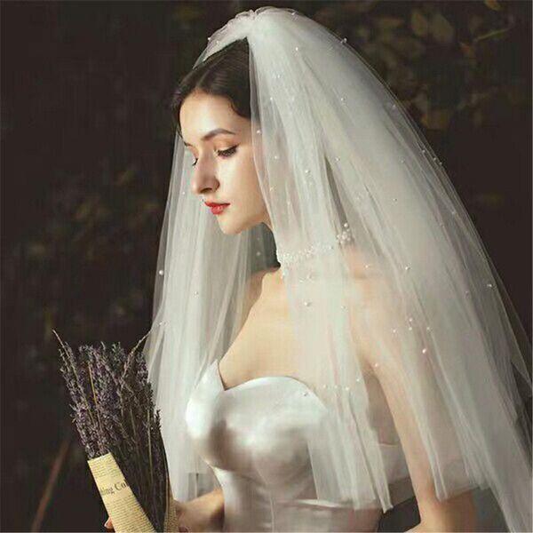 bridal veils gorgeous two layer tulle pearls veil cut edge beaded wedding wholesale 2021 accessories, Black
bridal veils gorgeous two layer tulle pearls veil cut edge beaded wedding wholesale 2021 accessories, Black