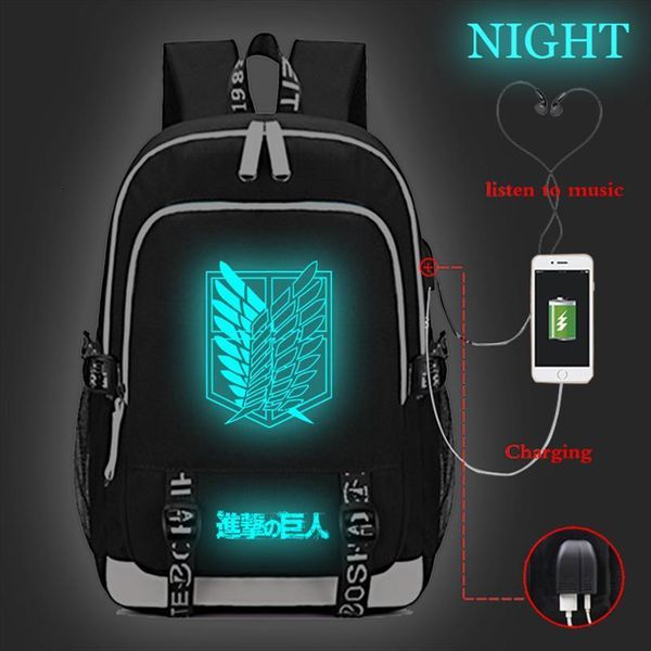 attack on titan luminous usb charging backpack school bags fashion schoolbag students boys girls rucksack
attack on titan luminous usb charging backpack school bags fashion schoolbag students boys girls rucksack