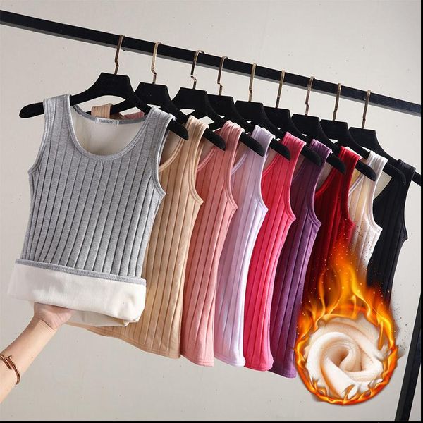 thermal shirt womens cami women sleeveless elastic velvet vest sling warm underwear soft thermo 2xl, White
thermal shirt womens cami women sleeveless elastic velvet vest sling warm underwear soft thermo 2xl, White