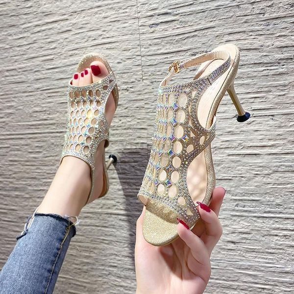 sandals summer fashion europe stilettos hollow rhinestone ladies ytmtloy buckle strap thin heels sandalia mujer, Black 
sandals summer fashion europe stilettos hollow rhinestone ladies ytmtloy buckle strap thin heels sandalia mujer, Black