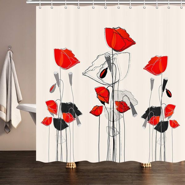 red poppies flowers decor shower curtain watercolor floral upgrade polyester fabric bath curtains bathroom accessories with
red poppies flowers decor shower curtain watercolor floral upgrade polyester fabric bath curtains bathroom accessories with