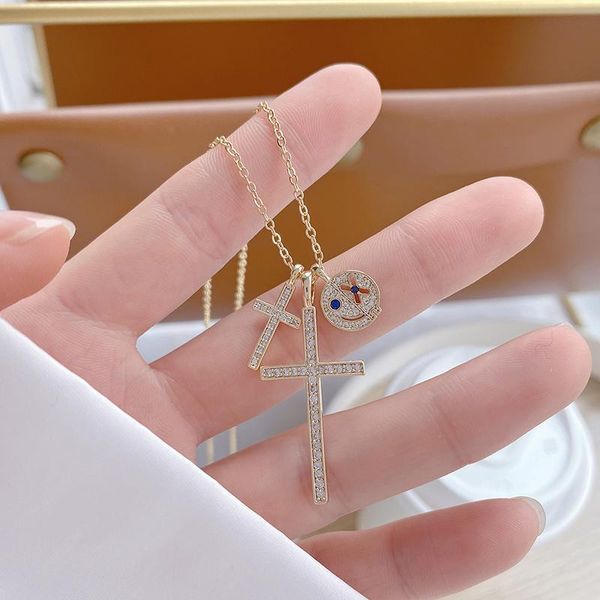 chains 2021 fashion brand jewelry elegant crystal crosspendant&necklaces for women delicate smile charm choker necklaces, Silver
chains 2021 fashion brand jewelry elegant crystal crosspendant&necklaces for women delicate smile charm choker necklaces, Silver