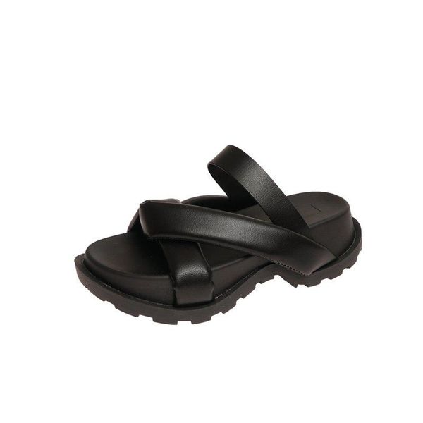 sandals 2021 summer women's pure color simple vamp personalized buckle design trend all-match fashion, Black
sandals 2021 summer women's pure color simple vamp personalized buckle design trend all-match fashion, Black