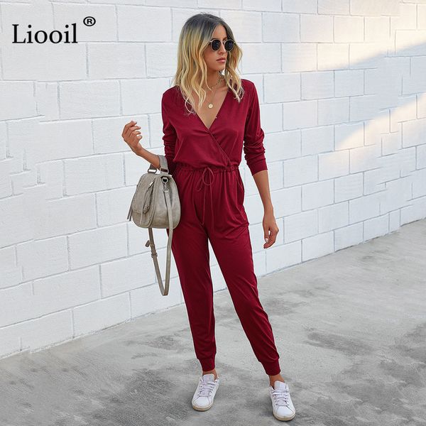 shorts casual loose bodysuits women long sleeve v neck lace up with pockets female autumn solid overalls and jumpsuits qwgs, White;black
shorts casual loose bodysuits women long sleeve v neck lace up with pockets female autumn solid overalls and jumpsuits qwgs, White;black