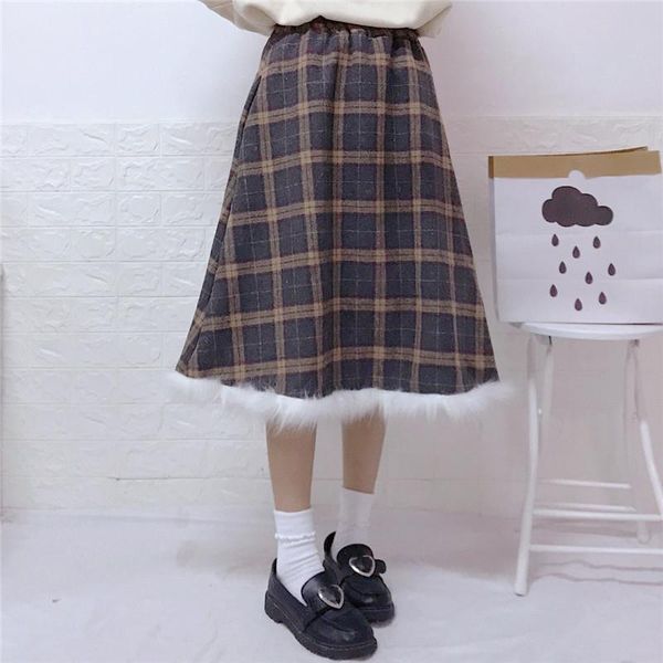 skirts japanese style vintage plaid harajuku sweet high waist woolen women a-line fuzzy patchwork casual girls midi skirt, Black
skirts japanese style vintage plaid harajuku sweet high waist woolen women a-line fuzzy patchwork casual girls midi skirt, Black